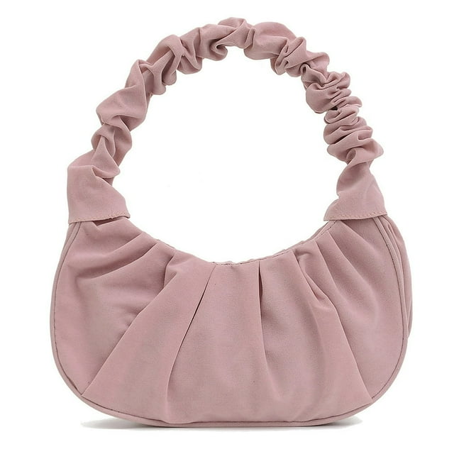 Autumn Solid Female Handbag Pleated Dumpling Shoulder Bags Party Totes Wristlets