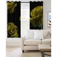 thumbnail image 2 of Yellow Rose Blackout Curtains, Light Blocking Print Window Curtains, Vintage Abstract Garden Flower Floral Black Thermal Insulated Window Drapes for Living Room 2 Panels, 104"W x 72"L, 2 of 9