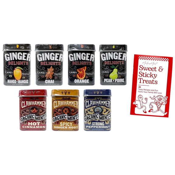 Ginger Mints - 7 Flavor Variety (1) Each: Spicy Ginger Root, Hot Cinnamon, Peppermint, Chai, Orange, Mango, Pear (1.07 Ounces)   MerlinsMart Zine | Big Sky Delights and Clawhammer