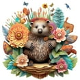 thumbnail image 2 of Flowers and Fur - 3D Animal Canvas/Poster Art Prints â€“ The Perfect Home Decor Piece, 2 of 2