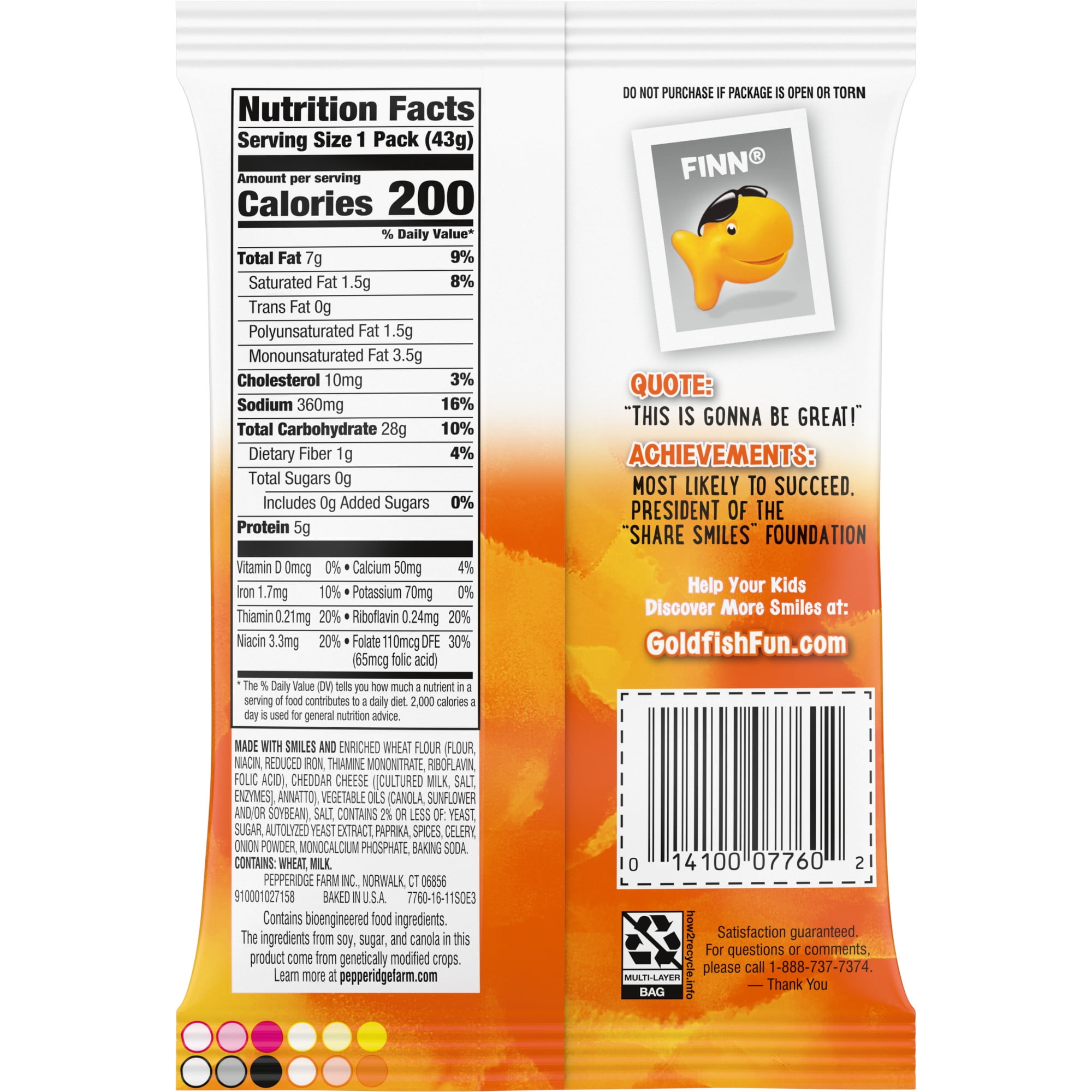 Goldfish Snack Bag Nutrition Facts Besto Blog