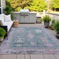 thumbnail image 4 of HomeRoots 629488 8 x 10 ft. Green & Purple Tribal Washable Traditional Indoor & Outdoor Rectangle Area Rug, 4 of 9