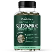 50MG Sulforaphane Supplement from Broccoli Sprouts | NRF2 Activation with Glucoraphanin, Myrosinase & Antioxidants | Support Cellular & Immune Health | Broccoli Seed Microbeadlets, Vegan 60 Count