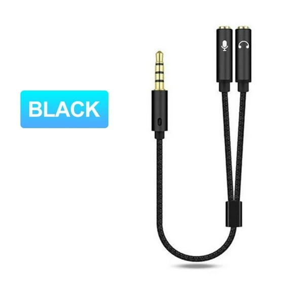 Headset Splitter 3.5mm Audio Mic Stereo Headphone Splitter Audio 3.5mm 4 Pole Jack Y Cable for PS4,PC Gaming Headset,Xbox One