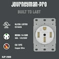 thumbnail image 4 of Journeyman-Pro Lifetime Guaranteed, NEMA 14-50 Commercial/Industrial Grade U.L. Approved 50 AMP 240V Receptacle 50A Wall Range Outlet for RV and Electric Vehicles, 125/250V Black or White (White), 4 of 4