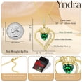 thumbnail image 5 of Yndra 18k Gold Plated Heart Necklace for Women,S925 Sterling Silver May Emerald Birthstone Crown Pendant Necklace,Jewelry Gift for Her Wife Mom Girlfriend,Birthday Mother’s Day Gift, 5 of 10
