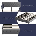 thumbnail image 6 of MUZZ Storage Bed Frame with 4 Drawers on Wheels Platform Bed with Adjustable Diamond Button Tufted Headboard, No Box Spring Needed, Easy Assembly | Queen, Grey, 6 of 7