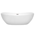 thumbnail image 3 of Rebecca 70 Inch Freestanding Bathtub in White with Brushed Nickel Drain and Overflow Trim, 3 of 8