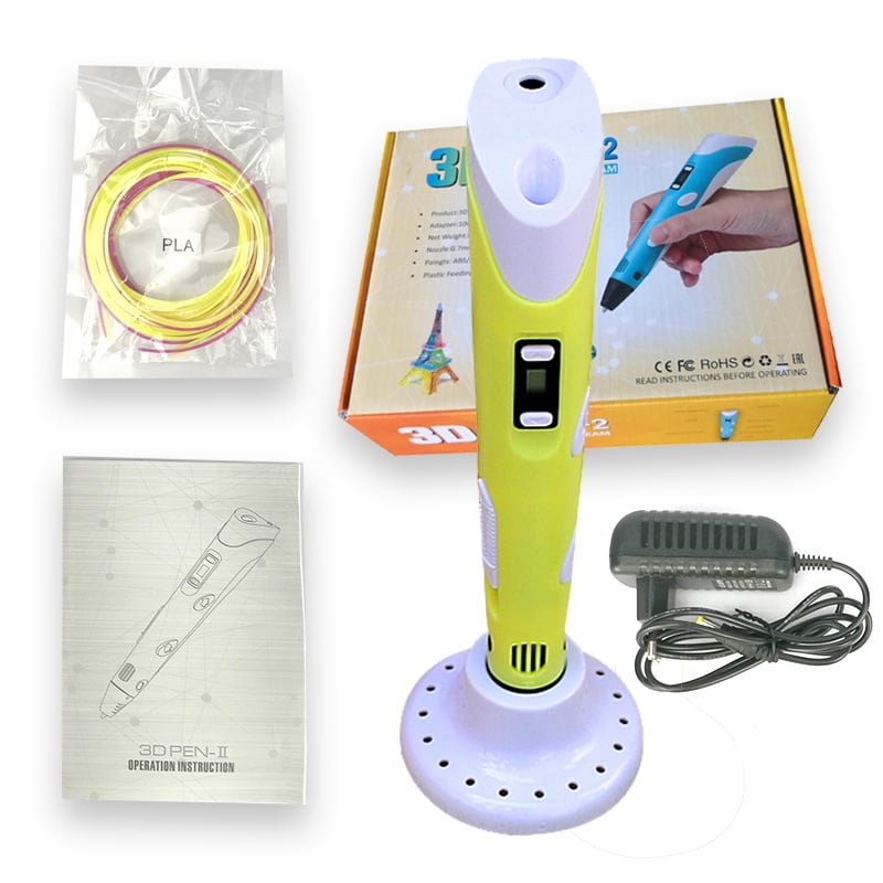 Lapiz impresora 3D ABS 3D PEN-2 RP100B LCD 1,75 mm - Amarillo + Set filamentos 200m Castletec | Lider.cl