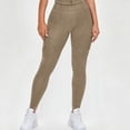 thumbnail image 6 of VBVC Women's High Waist Denim Look Yoga Leggings,Tummy Control Butt Lifting Workout Trousers For Women,Ladies Slim Stretchy Cargo Pants with Pockets,Khaki,S-2XL, 6 of 10