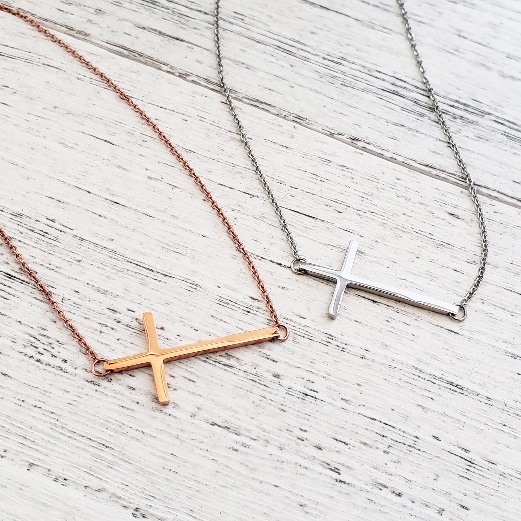 To My God Mother Mother's Day Gift, Gift for Her, Godmother's Day Gift, Godmother's Gift for Mother's Day, Godmother's Day Necklace and Card[Rose Gold Cross,Blue-Purple Gradient]