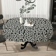 thumbnail image 5 of Oval Tablecloth -54x72 Inch,Retro Mid-Century Modern Tablecloth Simple Geometric Table Cover Understated Decoration, Black and White Tablecloth Suitable for Home, Kitchen, 5 of 6