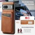 thumbnail image 2 of Dteck for Google Pixel 7 Pro Case Magnetic with Detachable Card Holder Wallet, Magnetic Phone Cover Compatible with MagSafe, Premium PU Leather Slim Shockproof Case for Pixel 7 Pro,Brown, 2 of 7