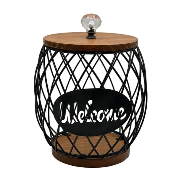 Organizador de cápsulas de café, jaula para cápsulas de café, decoración de mostrador, cesta para cápsulas de café negro