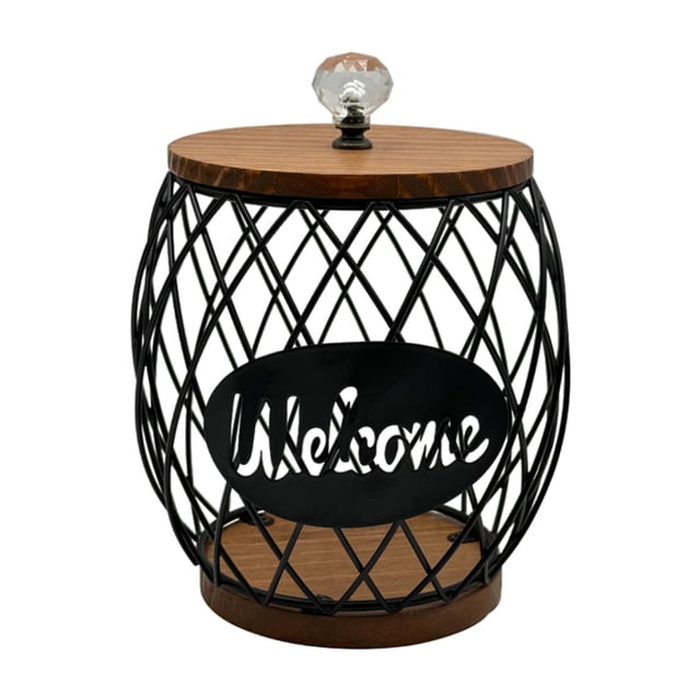 Soporte para cápsulas de café, accesorios de barra de café, almacenamiento de tazas, decoración de encimera, hierro negro