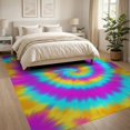 thumbnail image 3 of ODIKA 8'x10' Washable Area Rug Durable, Non-Slip Ombre Swirl Boho Gradient Abstract Hippie Marbled Wave Tie Dye Refined for Living Room, Under Sectional, Family, 3 of 7