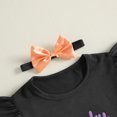 thumbnail image 6 of Cjfdfy Toddler Baby Girls Halloween Outfit Spooky Pumpkin Flying Sleeve Black Ruffle Top With Tulle Skirt Headband Cute Witch Cat Costume Cute Halloween Holiday Clothes, 6 of 9