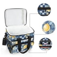 thumbnail image 6 of FORMRS Insulated Cooler Bag 24 Cans Capacity Soft Leakproof Lunch Box with Side Pockets, Retro Plaid Lemon, 6 of 7
