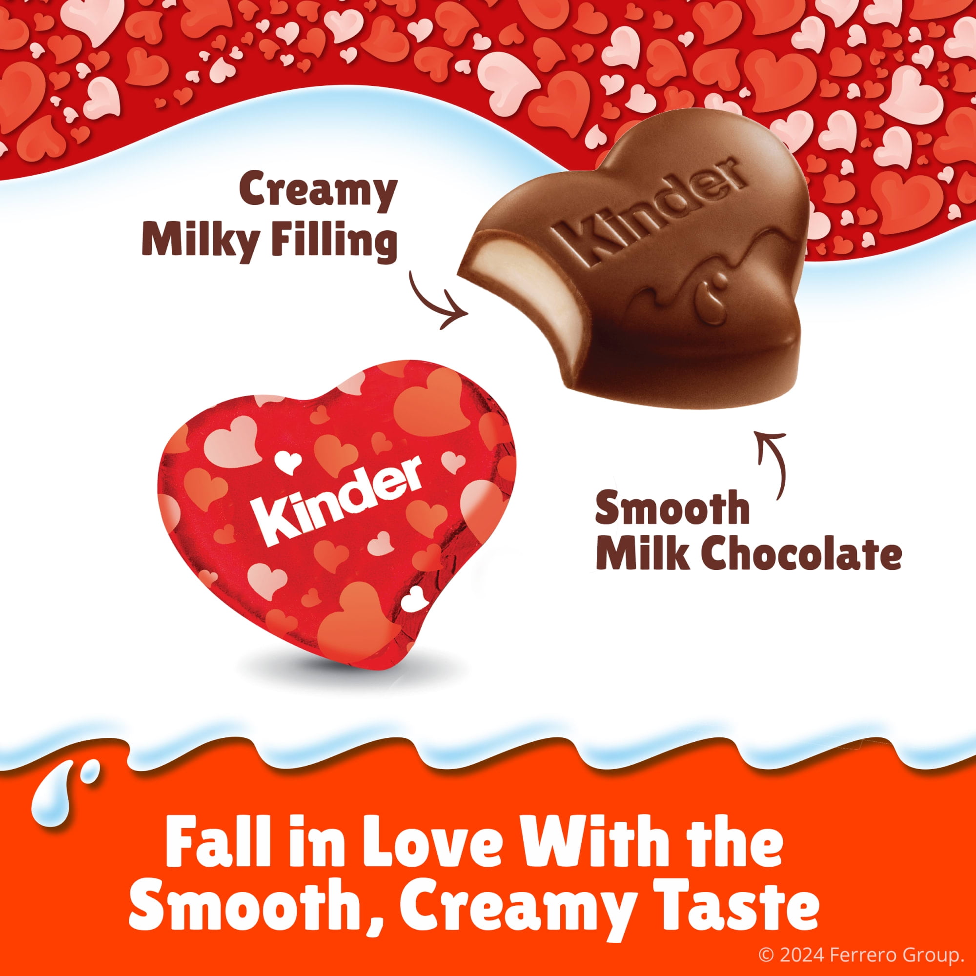 Kinder & Love Gift Box Mini Milk Chocolate Hearts Valentines Gift, 3.7 oz -  Baker's
