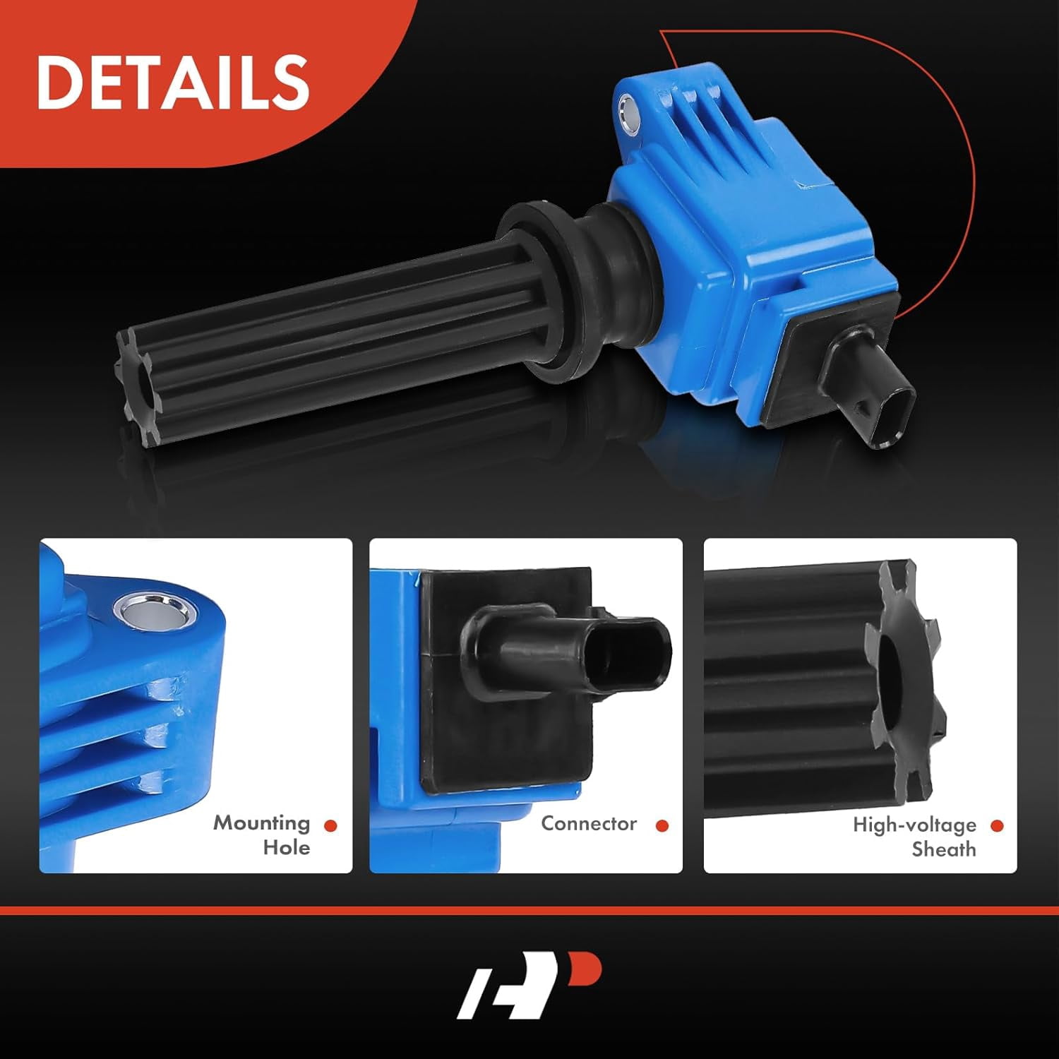 A-Premium Engine Ignition Coil Pack Compatible with Ford Explorer, Escape, Fusion, Focus, Edge, Mustang, Taurus, EcoSport & Land Rover Range Rover Evoque, Discovery Sport & Lincoln & Jaguar, 4-PC Set