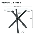 thumbnail image 2 of LUFTUT 39" Round Dining Table , Clear Tempered Glass Kitchen Table, Black X-Leg Metal Base, Modern Circle Leisure Table for 4, 2 of 8