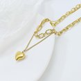 thumbnail image 3 of Cadenas con colgantes para mujer, collar para mujer, cadena en capas con colgante de corazón, perfecto como regalo, acero inoxidable, 3 of 5