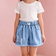 thumbnail image 4 of Lullu Girls Denim Shorts Summer Casual Pull On Lightweight Jean Shorts, Blue, Sizes 2-15, 4 of 5