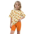 thumbnail image 4 of Piuwrlz Kids Short Sets Boys Girls Summer Outfit Set Loose T-Shirt and Shorts Set Orange Size 12, 4 of 9