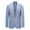 Blue, variant on Men's Solid Color Notch Lapel Two-Button Linen Blazer - Casual Regular Fit Spring/Fall No Back Vent Jacket