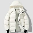 thumbnail image 2 of FRSASU Men's Puffer Jacket Hooded Down Jacket Water Resistant Windproof Winter Outwear Full Zip up Warm Winter Coat White, 2 of 9