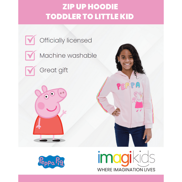 Pepepe2 peppa pig pinkシリーズ Peppa Pig Toddler Girls Fleece Zip Up Hoodie Pink 5T