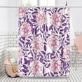 thumbnail image 2 of Purple Floral Shower Curtain Chic Flowers Botanical Pastoral Printed Shower Curtains for Modern Aesthetic Bathroom Bathtubs Decor Washable Durable Polyester Fabric 72x72 Inch with Hooks, 2 of 6