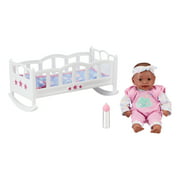 My Sweet Love Baby with Rocking Cradle Toy Set, 3 Pieces, African American