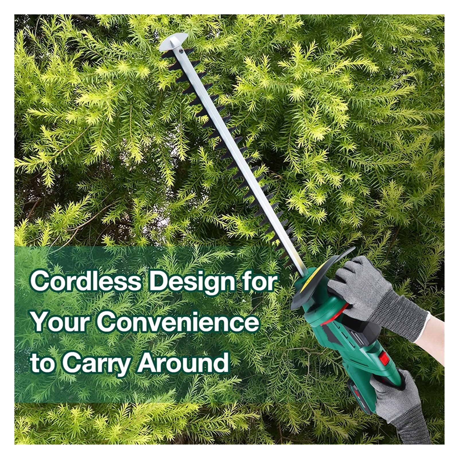 20V Hedge Trimmer Electric Pruning Shear Garden Tool Set 2.0Ah Battery Cutting Length 430MM Cordless Trimmer ,2 IN 1 Trimmer & Edger