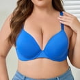 thumbnail image 2 of Iugvhana Women's Plus Size Bras Seamless Push Up Underwire Bras Full Coverage Support Bras Comfortable Adjustable Anti-Sagging Daily Bra Blue XXXXL, 2 of 9