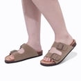 thumbnail image 4 of Comwarm-zapatillas de ante para hombre y mujer, zuecos con plantilla de corcho, sandalias con soporte de arco, toboganes de playa al aire libre, zapatos para el hogar, 4 of 5