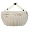 thumbnail image 1 of Bolso Bandolera Informal Pana Con Múltiples Bolsillos Riñonera (blanco), 1 of 9