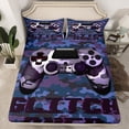 thumbnail image 2 of Feelyou Cartoon Camo Gamepad Bed Sheets, Blue Camouflage Abstract King Sheets, Game Over Theme Sheet Set, Breathable Home Decor, 4 Pieces, 2 of 7