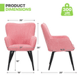 thumbnail image 2 of Magshion Upholstered Accent Chair, Armchair with Metal Leg, Shell Shape Cotton-linen Single Sofa Chair, for Living Room Bedroom, Soft Pink, 2 of 9