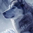 thumbnail image 6 of WYYP Waterproof Resistant Fabric Round Tablecloth - The Hungry Appearance of the Wolf Searching for Food, The Fierce Hunter White, 6 of 8