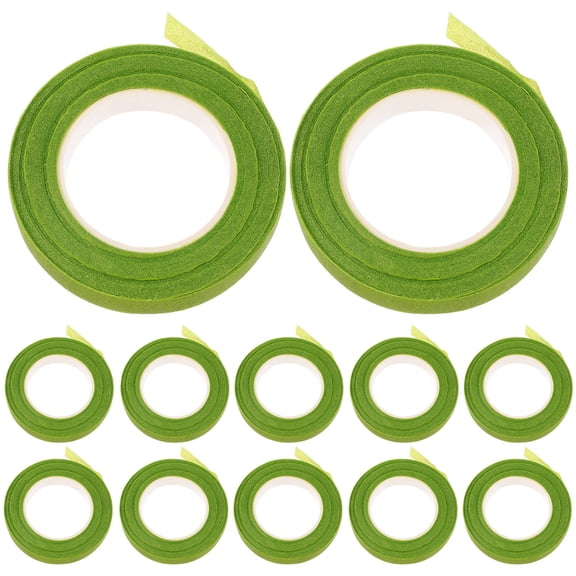 12- Floral Tape Rolls for Bouquet Stem Wrapping, Crafts, Strong Adhesive, Floral Arrangement Supplies