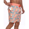 thumbnail image 5 of Mowujeit Mens Swim Trunks Quitck Dry Beach Shorts with Zipper Pockets and Compression Liner-Orange Blue S, 5 of 9