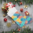 thumbnail image 6 of Coolnut Colorful Fish Christmas Stockings with White Super Soft Plush, Velvet Personalized Xmas Stocking Fireplace Hanging Decorations and Candy, 18 inch Decor Gifts, 6 of 7