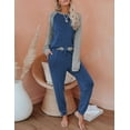 thumbnail image 3 of Ekouaer Women's Pajama Set Long-Sleeved Pajama Set Loungewear Pullover Pajamas Sweatshirt and Pocketed Pants, 3 of 5