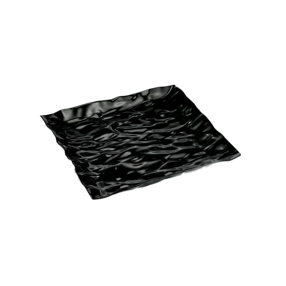 Party Source Contemplate Black Square Plastic Serving Tray 12 Inch set of 25