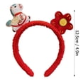 thumbnail image 3 of Bandeau en Peluche pour Femmes pour l'Année Festive du Cheval, Serre-Tête Rouge pour la Nouvelle Année 3 Styles, 3 of 8