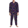 thumbnail image 3 of Naloa Mexican Frogs Men’s Pajamas Set - Long Sleeve Button Down Sleep Shirt and Pajama Bottoms Sleepwear Set-Medium, 3 of 7