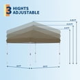 thumbnail image 2 of Carpa plegable resistente de 3x3 metros con 1 pared lateral de malla extraíble, montaje por una persona. Refugio comercial., 2 of 7