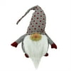 22" Long Bearded Gray and Red Chubby Smiling Gnome w/ Polka-Dot Hat Plush Table Top Christmas Figure