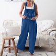 thumbnail image 2 of HBFAGFB Jumpsuit Womens Fashion Comfortable Shoulder Strap Loose Rompers with Pockets Blue Size L, 2 of 5